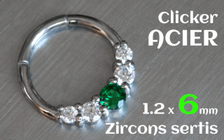 Clicker acier 1.2 x 6 - zircons sertis