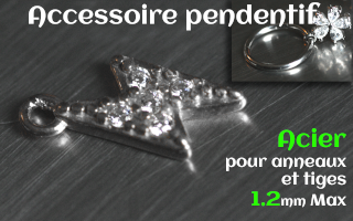 Accessoire pendentif Acier - pour anneaux et tiges 1.2 mm max- eclair