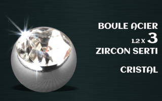 boule acier 1.2 x 3 - zircon cristal