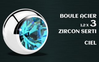 boule acier 1.2 x 3 - zircon ciel