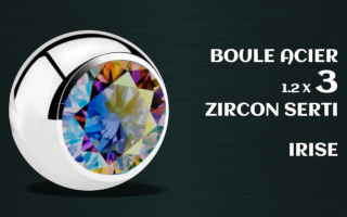 boule acier 1.2 x 3 - zircon irise