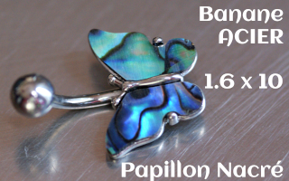 Banane acier 1.6 x 10 - papillon nacre