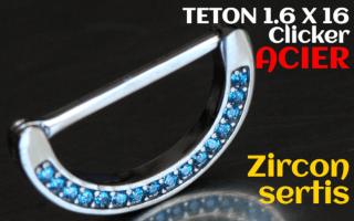 Teton clicker acier 1.6 x 16 - zircons ciel