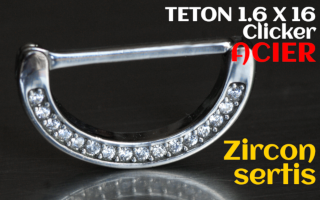 Teton clicker acier 1.6 x 16 - zircons cristal