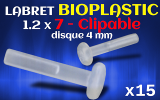 labret a cliper BIOPLASTIC - base 4 mm - 1.2 x 7