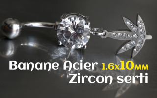 Banane Acier 1.6 x 10 - cannabis - zircon serti