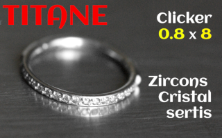 Clicker titane 0.8 x 8 - zircons cristal