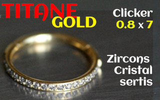 Clicker titane GOLD 0.8 x 7 - zircons cristal