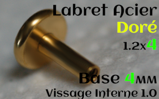 Base labret acier Dore vissage interne - 1.2 x 4 - disque 4 mm