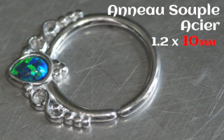 Anneau souple acier 1.2 x 10 opale