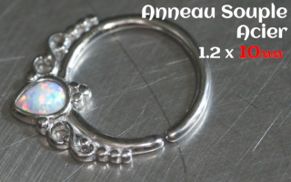 Anneau souple acier 1.2 x 10 opale