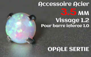 Accessoire Opale 3.5 mm griffe Acier vissage pour barre interne 1.2 (1.0 interne)