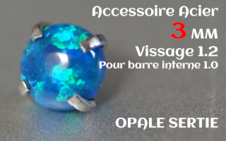 Accessoire Opale 3 mm griffe Acier vissage pour barre interne 1.2 (1.0 interne)