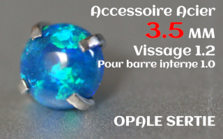Accessoire Opale 3.5 mm griffe Acier vissage pour barre interne 1.2 (1.0 interne)