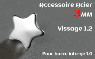 Accessoire 3 mm Acier vissage interne 1.2 pour barre 1.0 - etoile
