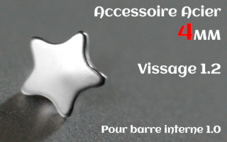Accessoire 4 mm Acier vissage interne 1.2 pour barre 1.0 - etoile