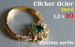 Clicker Acier dore 1.2 x 10 zircons sertis
