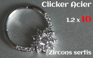 Clicker Acier 1.2 x 10 zircons sertis
