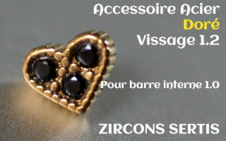 Accessoire Coeur Acier Dore 1.2 - vissage 1.0