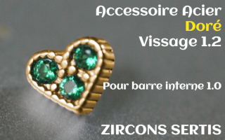 Accessoire Coeur Acier Dore 1.2 - vissage 1.0
