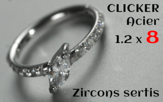 Clicker 1.2 x 8 Acier - zircons sertis