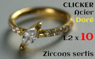 Clicker 1.2 x 10 Acier dore - zircons sertis