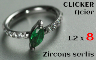 Clicker 1.2 x 8 Acier - zircons sertis