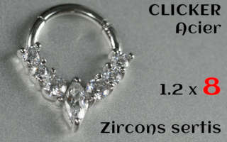Clicker 1.2 x 8 - zircon sertis - Acier