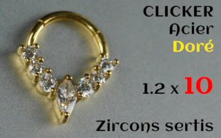 Clicker 1.2 x 10 - zircon sertis - Acier dore