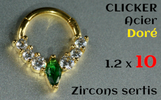 Clicker 1.2 x 10 - zircon sertis - Acier dore