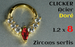 Clicker 1.2 x 8 - zircon sertis - Acier dore