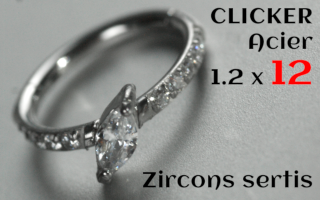 Clicker 1.2 x 12 Acier - zircons sertis