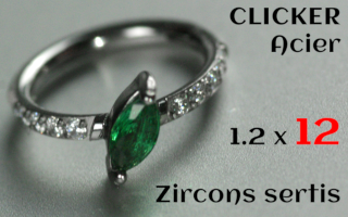 Clicker 1.2 x 12 Acier - zircons sertis