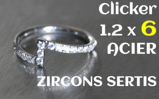 clicker acier 1.2 x 6 zircons sertis