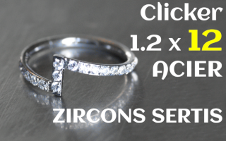 clicker acier 1.2 x 12 zircons sertis