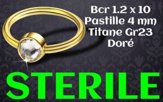 BCR titane Titane Dore Pastille 4 zircon cristal - 1.2 x 10