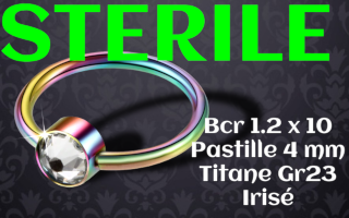 BCR titane Titane Irise Pastille 4 zircon cristal - 1.2 x 10