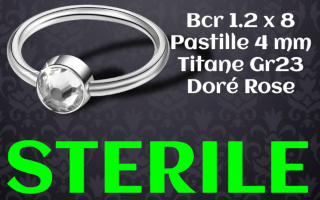 BCR titane Titane Pastille 4 zircon cristal - 1.2 x 8