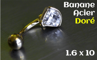 Banane Acier Dore 1.6 x 10