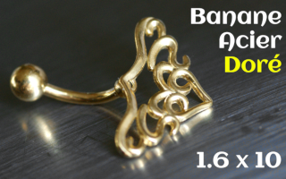 Banane Acier dore 1.6 x 10 tribal