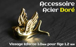 Accessoire Acier dore - vissage interne 1.0mm pour tige 1.2 mm