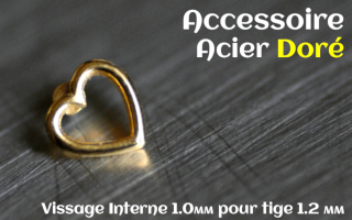 Accessoire Acier dore - vissage interne 1.0mm pour tige 1.2 mm