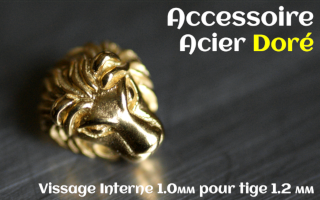 Accessoire Acier dore - vissage interne 1.0mm pour tige 1.2 mm