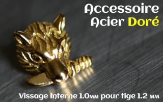 Accessoire Acier dore - vissage interne 1.0mm pour tige 1.2 mm