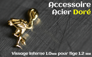 Accessoire Acier dore - vissage interne 1.0mm pour tige 1.2 mm