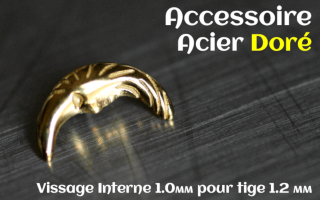 Accessoire Acier dore - vissage interne 1.0mm pour tige 1.2 mm