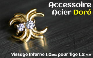Accessoire Acier dore - vissage interne 1.0mm pour tige 1.2 mm