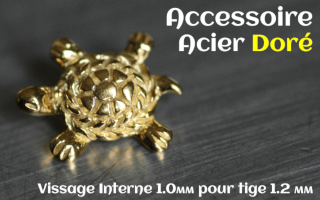 Accessoire Acier dore - vissage interne 1.0mm pour tige 1.2 mm