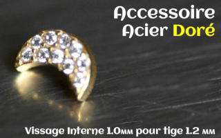 Accessoire Acier dore - vissage interne 1.0mm pour tige 1.2 mm