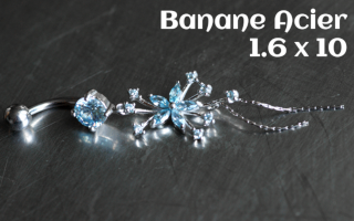 Bananes Acier 1.6 x 10 zircon aiguemarine-